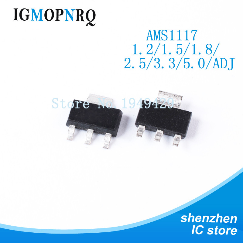 20 ชิ้น AMS1117 AMS1117-3.3V AMS1117-ADJ AMS1117-1.8 AMS1117-1.2 AMS1117-5.0 AMS1117-2.5 AMS1117-3.3