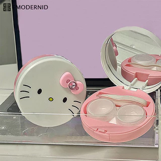 Kawaii Kt Cat คอนแทคเลนส์การ์ตูนน่ารัก Kt Cat แบบพกพามินิคอนแทคเลนส์กล่อง Travel Beauty นักเรียนกล่องเก็บของขวัญ-em