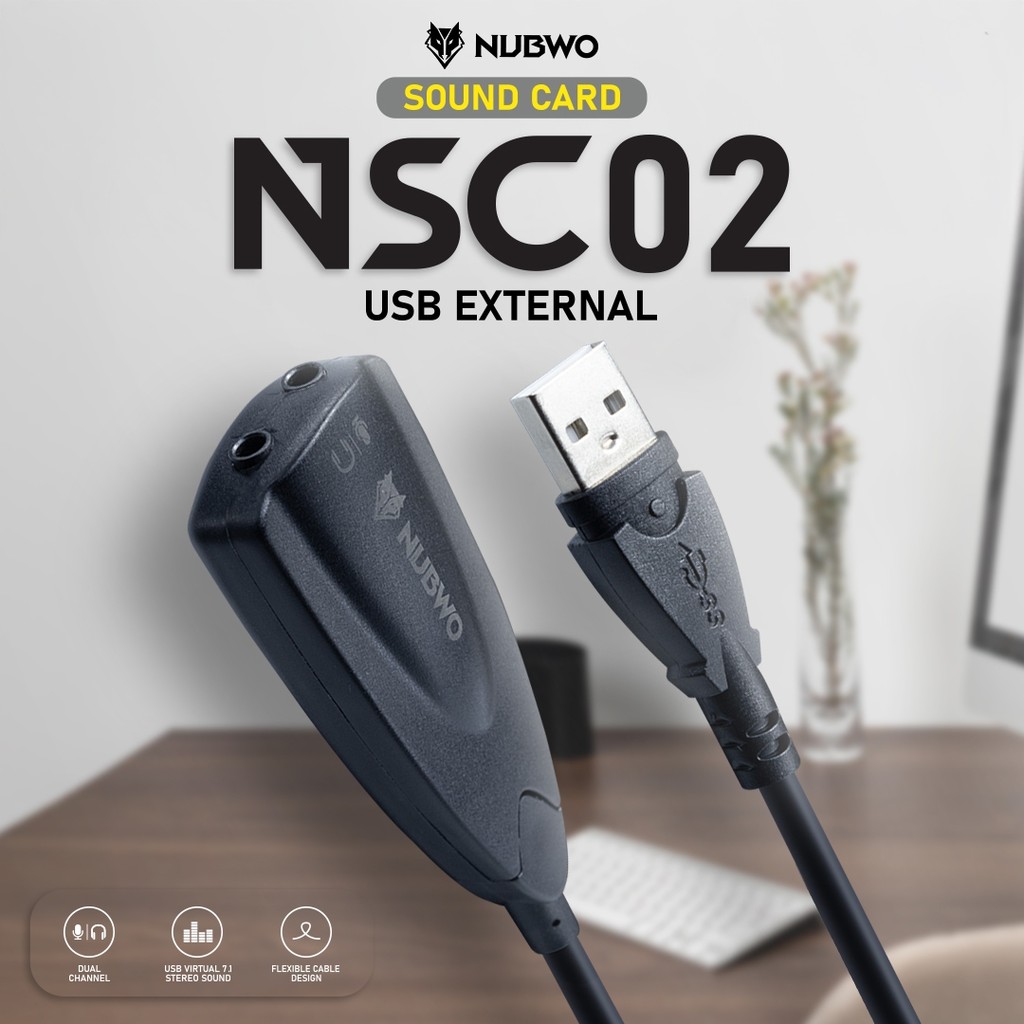 [ประกัน 1 ปี] NUBWO NSC02 USB EXTERNAL SOUND CARD อะแดปเตอร์หูฟัง และไมค์ สะดวก ใช้งานง่าย