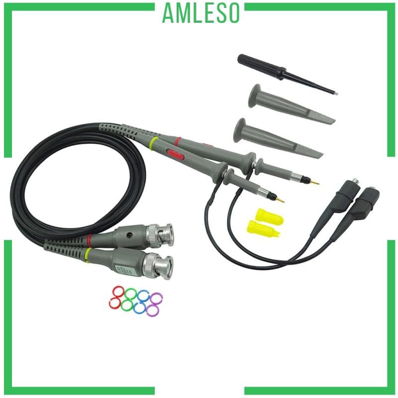 [Amleso] 2 ชิ้น P6100 BNC Oscilloscope Probe ชุด 100MHz 1X 10X ความแม่นยําสูง