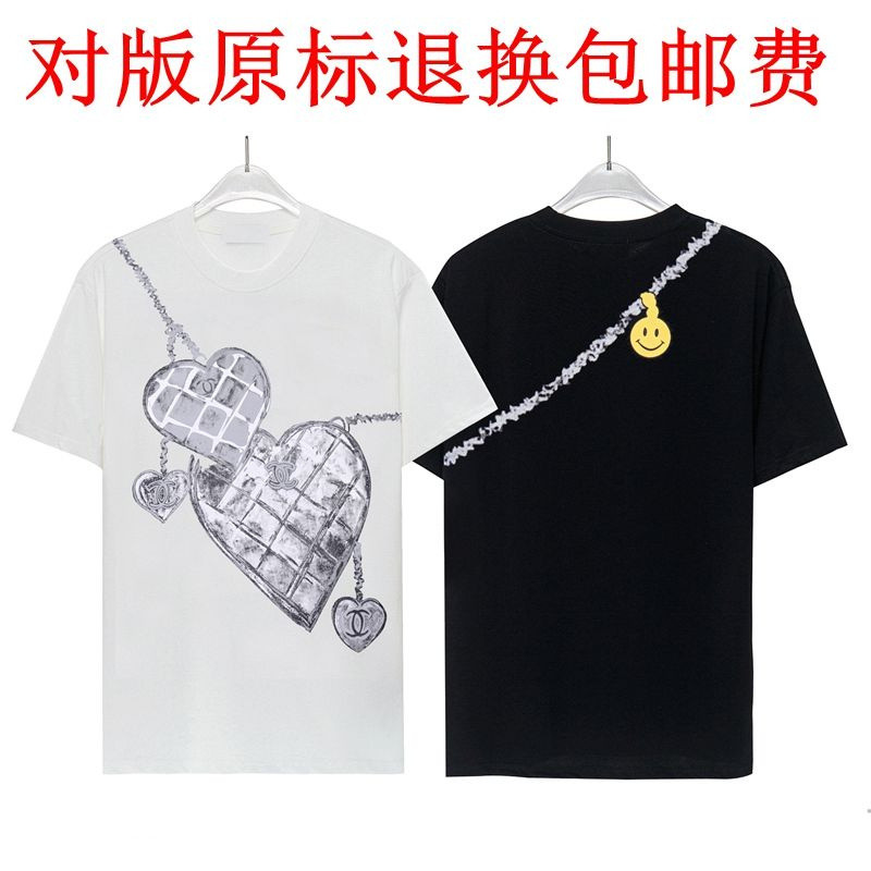 เสื้อยืดผู้ชาย.CHANEL 2058. แขนสั้น ผ้าฝ้ายแท้ ทรงหลวม อินเทรนด์