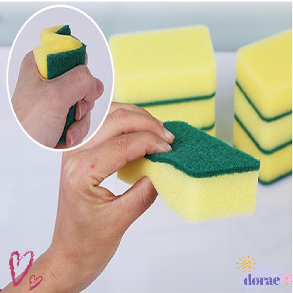 DORAE แผ่นใยขัด, เครื่องมือทําความสะอาดในครัวเรือนฟองน้ําฟองน้ําล้างจาน, ทําความสะอาดห้องครัวนํากลับมาใช้ใหม่ Clean Rub