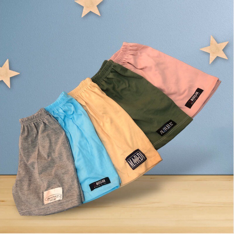 กางเกงเด็กขาสั้น ราคาถูกรับประทุกตัว (คละสี) สีพื้น ผ้าคอตตอนแท้ พร้อมส่ง Gold Shopping