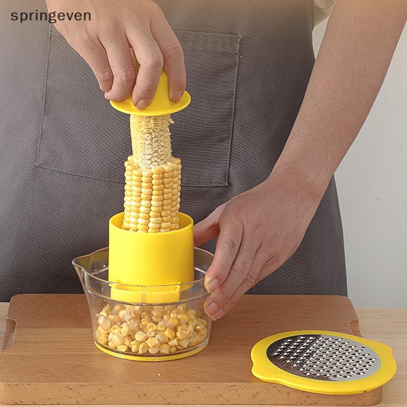 [springeven] 2-in-1 เครื่องปอกข้าวโพดเครื่องปอกสายไฟพร้อมถ้วยตวงเครื่องตัดซัง Thresher Corn Stripper ผลไม้ผักเครื่องมือทําอาหารครัวสต็อกใหม่