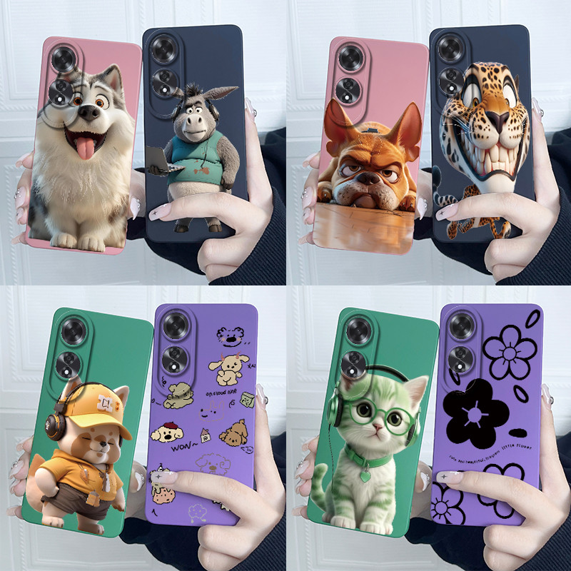 เคสโทรศัพท์สําหรับoppo A60 4Gการออกแบบใหม่น่ารักการ์ตูนดอกไม้Matte SquareซิลิโคนเหลวปลอกสําหรับOppo A 60 4G CPH2631 Advanced Senseปกหลัง ราคา ถูกที่สุด ดีลบีเคเค