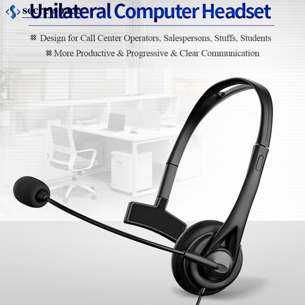 Secretspace Call Center หูฟัง USB ชุดหูฟังแบบมีสายธุรกิจพร้อมไมโครโฟนขนาด 3.5 มม.ควบคุมระดับเสียงปิด