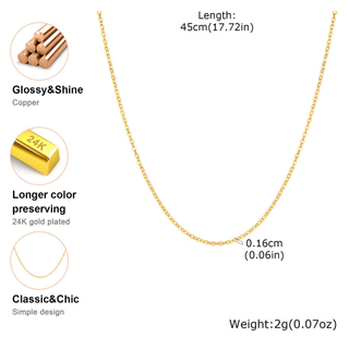 Meaeguet สร้อยคอทองคำ 18K สำหรับผู้หญิง, เครื่องประดับแฟชั่นไม่หลุดลอก