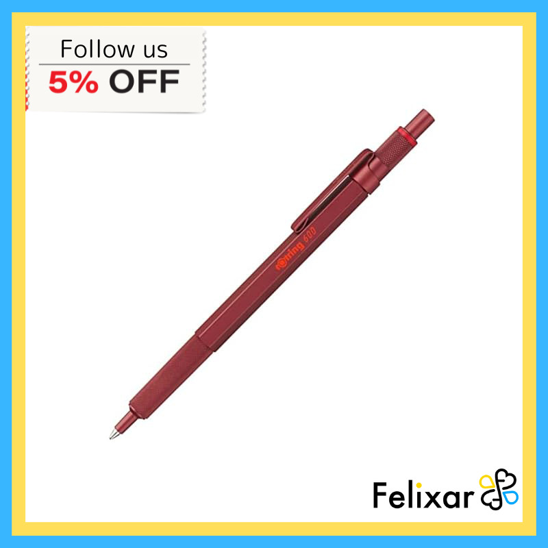 rOtring Madder Red 600 Ballpoint Pen – Premium German Writing Instrument for Professionals, Ideal fo