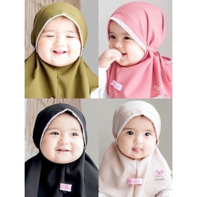 Jilbab BERGO BABY LACE HEAD 0-1TH / JILBAB MARYAM CHILDREN LACE HEAD | ร่าเริง