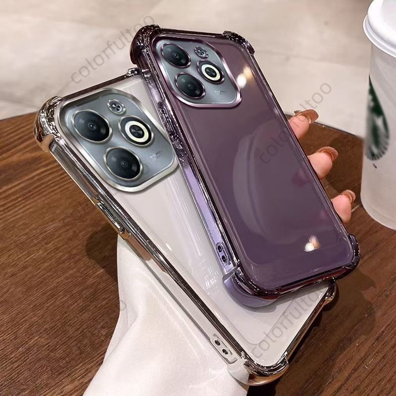 ชุบโปร่งใสเคสโทรศัพท์สําหรับ Infinix Smart 9 8 Pro Smart7 8Pro Smart8 Smart9 ปลอกป้องกันกล้อง Anti-fall ถุงลมนิรภัยกันกระแทก Soft TPU กันชนซิลิโคนฝาครอบ Shell