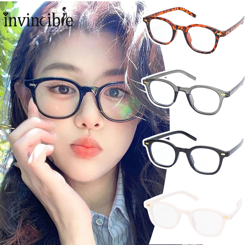 Vintage Round Frame Glasses - Y2K Minimalist Leopard Black Glasses - Unisex Daily Fashionaccessories