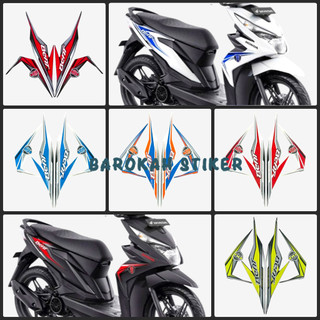 Striping stiker polet honda beat fi esp 2019 CW Fullset putih stiker list motor a standar berkualitas termurah Barokah Sticker