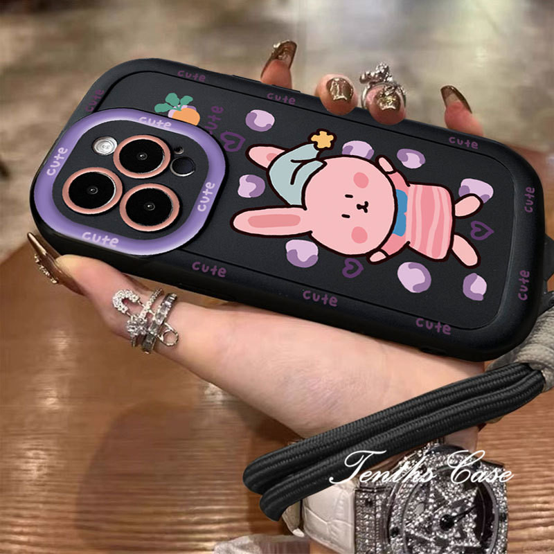 สําหรับvivo Y19s Y100 Y03 Y18 Y28 Y17s Y27 Y36 Y35 Y16 Y02s Y22s Y15A Y15S Y21s Y20S Y20i Y12s Y95 Y93 ฝาครอบโทรศัพท์สีชมพูนุ่มกรณีกระต่าย