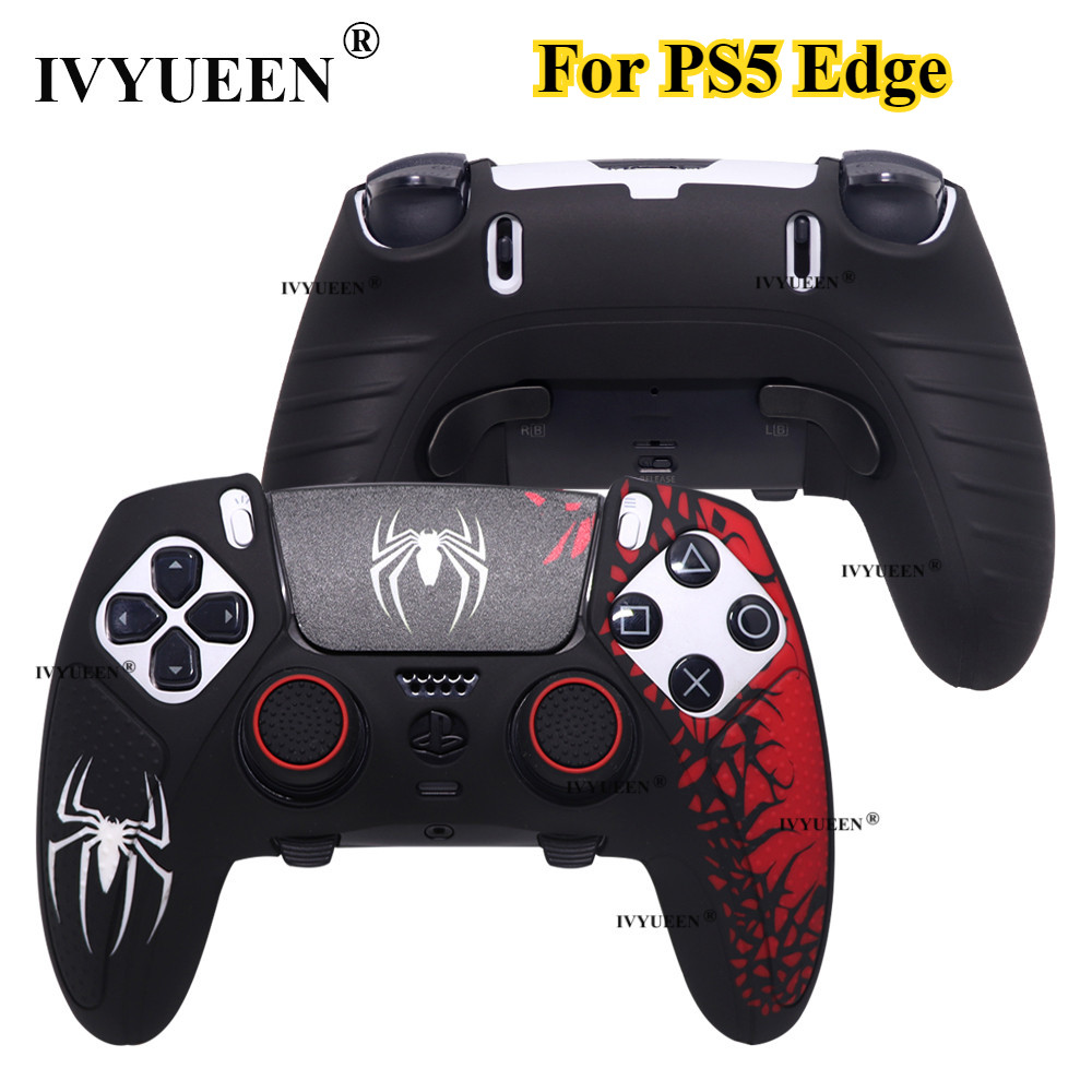 Ivyueen ซิลิโคนผิวสําหรับ PlayStation 5 PS5 Edge DualSense Controller Spider เคสป้องกัน Touch Pad สติกเกอร์