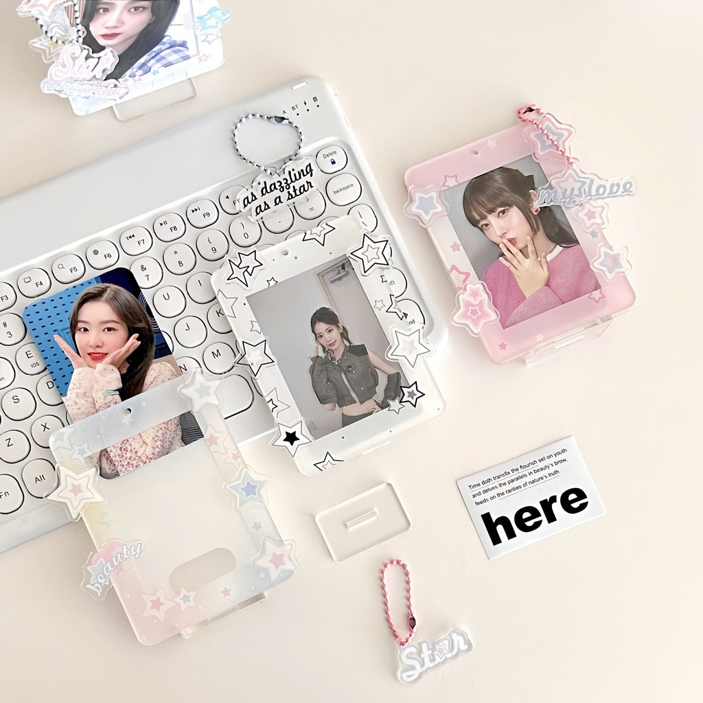 Y2K Kpop Arylic Photo Display Stand Photocard Frame Y2K Star Card Display Display Box Card Net