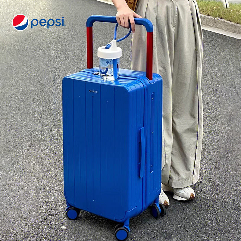 กระเป๋าเดินทาง PEPSI กระเป๋าล้อลากขนาดใหญ่ ความจุขนาดใหญ่ กล่องรหัสผ่าน ล้อหมุนเงียบ ทนทานต่อการขีดข