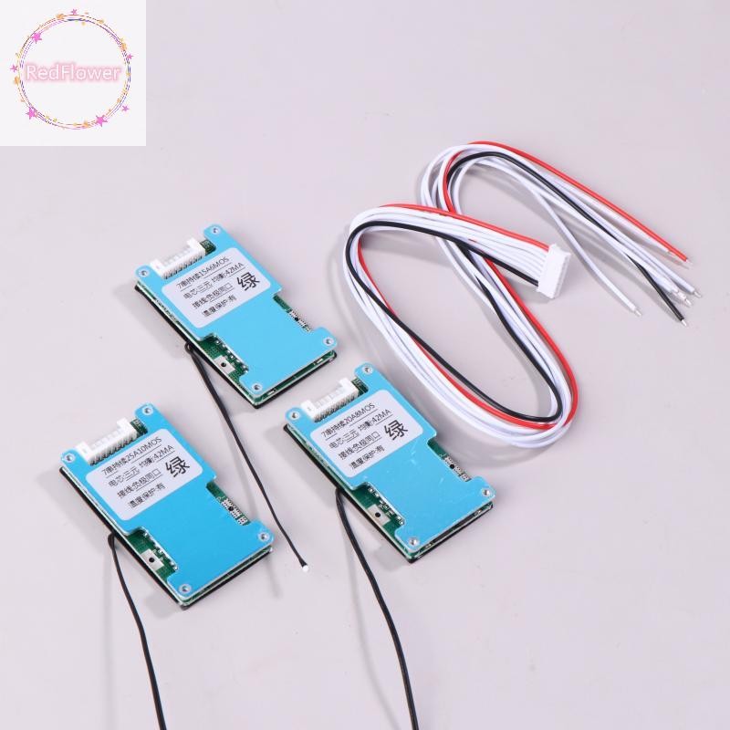 RedFlower BMS 7S 24V 15A 20A 25A Li-ion Lithium Charge Protection Board อุณหภูมิ Balanced สําหรับ Ebike/Escooter TH