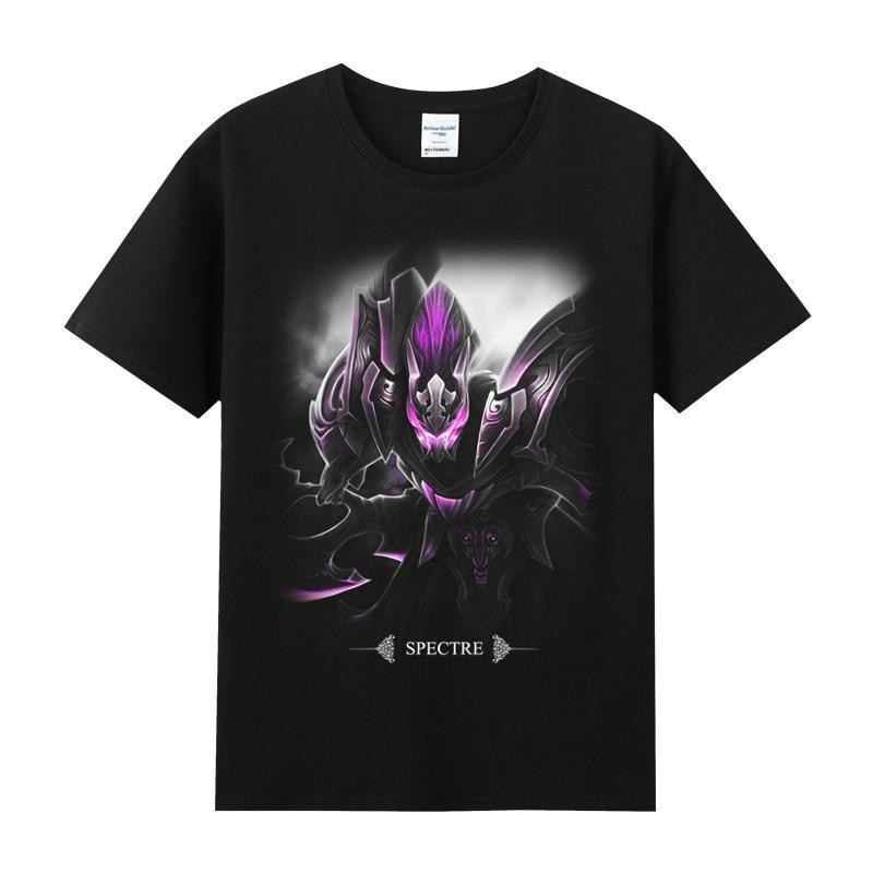 เสื้อยืดผู้ชาย dota2 เสื้อยืดผู้ชาย DOTA 2 Spectre สีดําเสื้อยืดหลวม