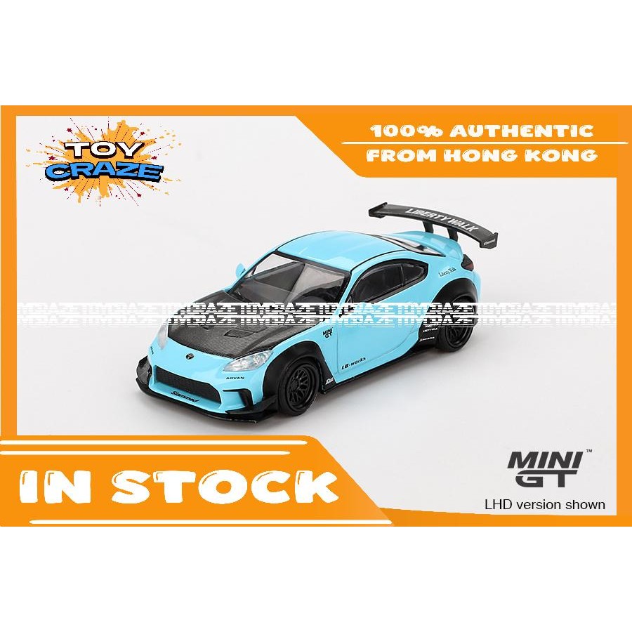 [Authentic] Mini GT #873 1/64 Toyota GR86 LB Nation Baby Blue RHD model car