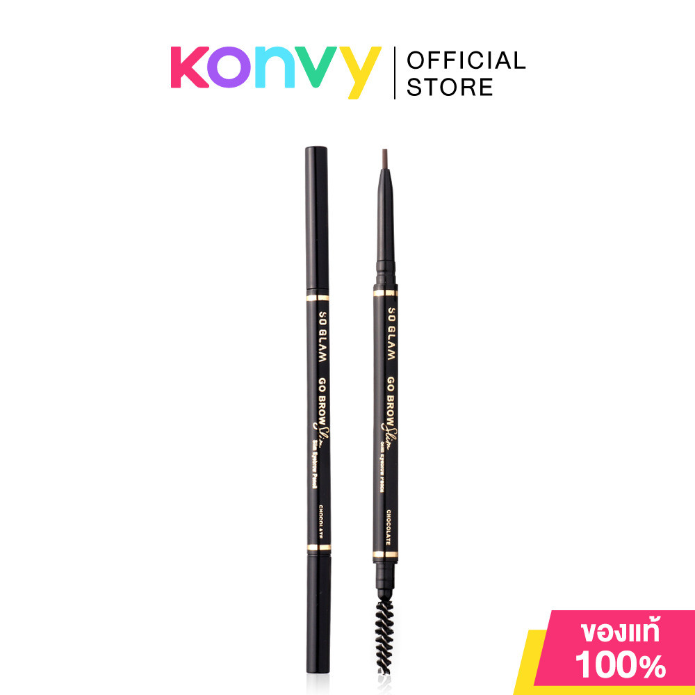 So Glam Go Brow Slim Slim Eyebrow Pencil 1.5g โซ แกลม ดินสอเขียนคิ้วออโต้ชนิดสลิม.
