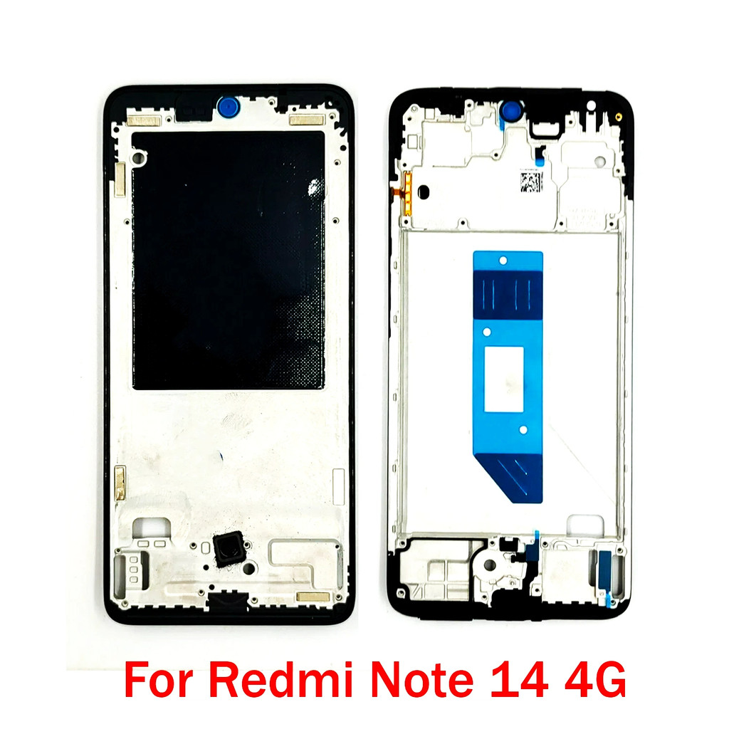 กรอบกลางสําหรับ Redmi หมายเหตุ 14 4G 24117RN76G LCD กรอบด้านหน้าที่อยู่อาศัย Bezel อะไหล่ซ่อม