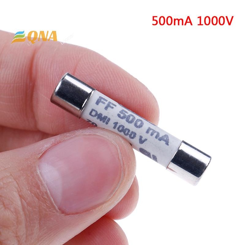 [QNA] 1 ชิ้น FF 0.5A 500mA 1000V dmi ฟิวส์สําหรับมัลติมิเตอร์ F15B F17B F18B 6.3x32 มม.ใหม่