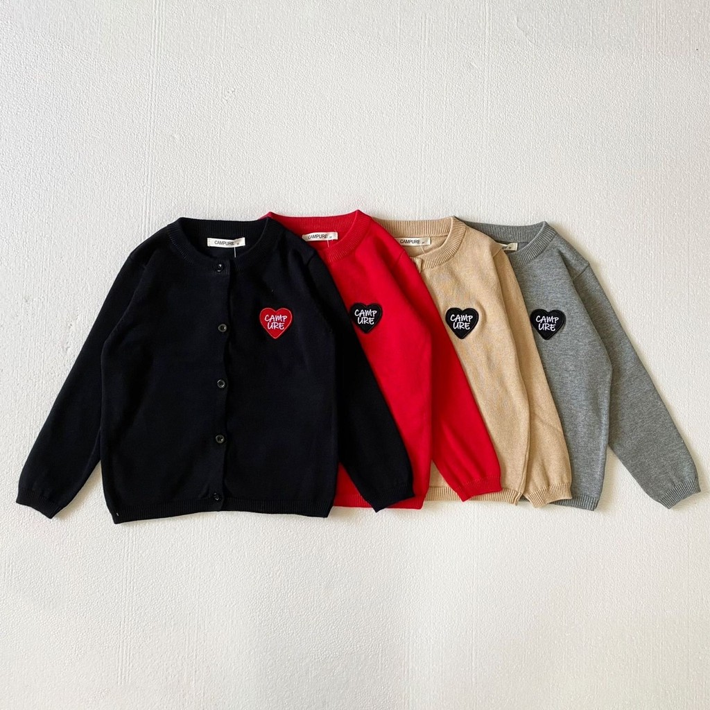 PRETTY BABY เสื้อคลุมเด็ก เสื้อคลุมคาร์ดิแกน เสื้อกันหนาวเด็ก ปักหัวใจ(1658)