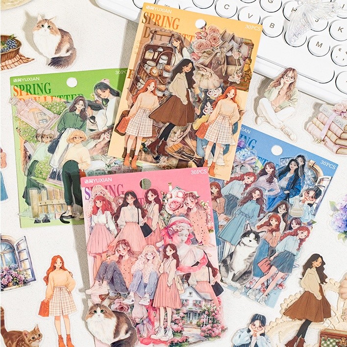 30 ชิ้นคนสมุดภาพชุดสติกเกอร์ Journaling Scrapbooking สติกเกอร์ Planner สติกเกอร์สําหรับ Junk Journal