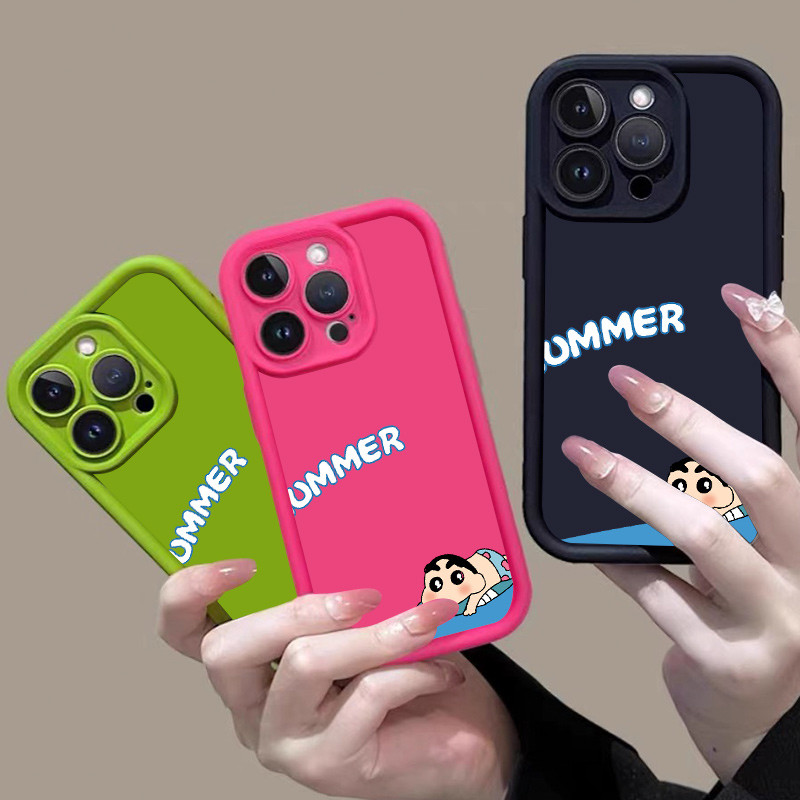 กรณีredmi 14C 13C 5G A3 13 4G POCO F6 PRO X4 GT X4 PRO 5G C61 Y36Y Crayon Shin chan Luxury Macaronสีลูกกวาดปกอ่อนเคสโทรศัพท์