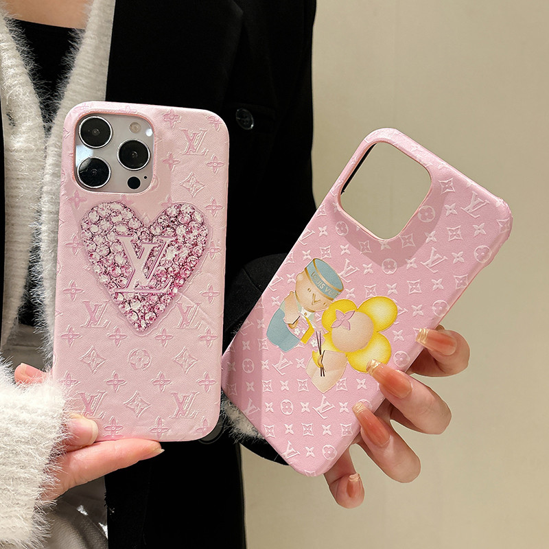 16promax หนังสําหรับiPhone 17 17Air 17promax 11 12 13 14 15 Pro Maxหัวใจสีชมพูการ์ตูนSunflower GirlสําหรับiPhone X XS Max 7 8 Plus SE 2020 2022 ฝาครอบเคสโทรศัพท์
