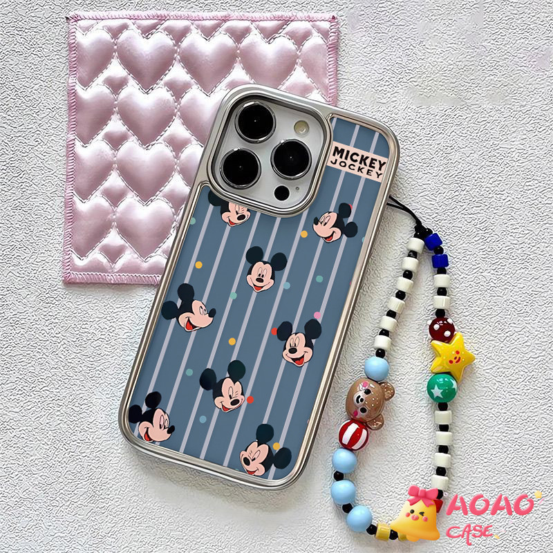 การ์ตูนน่ารักมิกกี้เมาส์สร้อยข้อมือโปร่งใส เคสiPhone 13 11 16 15 14 12 Pro Max 16 7 8 15 Plus XR X XS MAX SE 2020 - รูปที่ 4