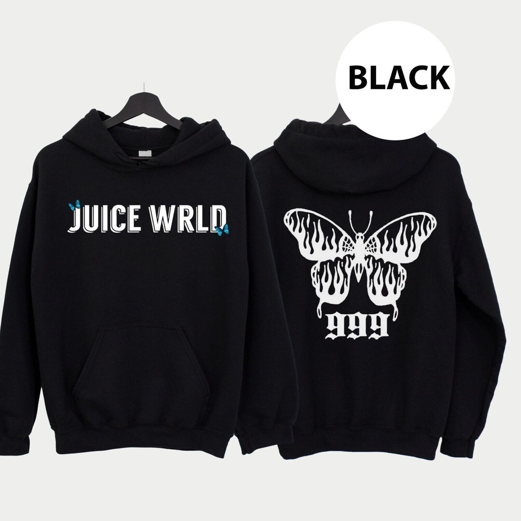 😆ผ้าฝ้าย Hoodie🤗 Juice Wrld 999 เสื้อฮู้ดสีดํา Unisex Allsizes S-3XL สําหรับผู้ชายผู้หญิง M-3XL