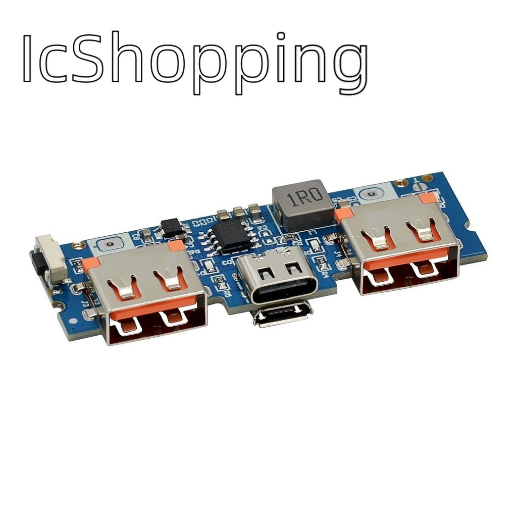 1/5PCS แบตเตอรี่ลิเธียม Charger Board LED Dual USB 5V 2.4A Micro/Type-C USB Mobile Power Bank 18650 โมดูลชาร์จ
