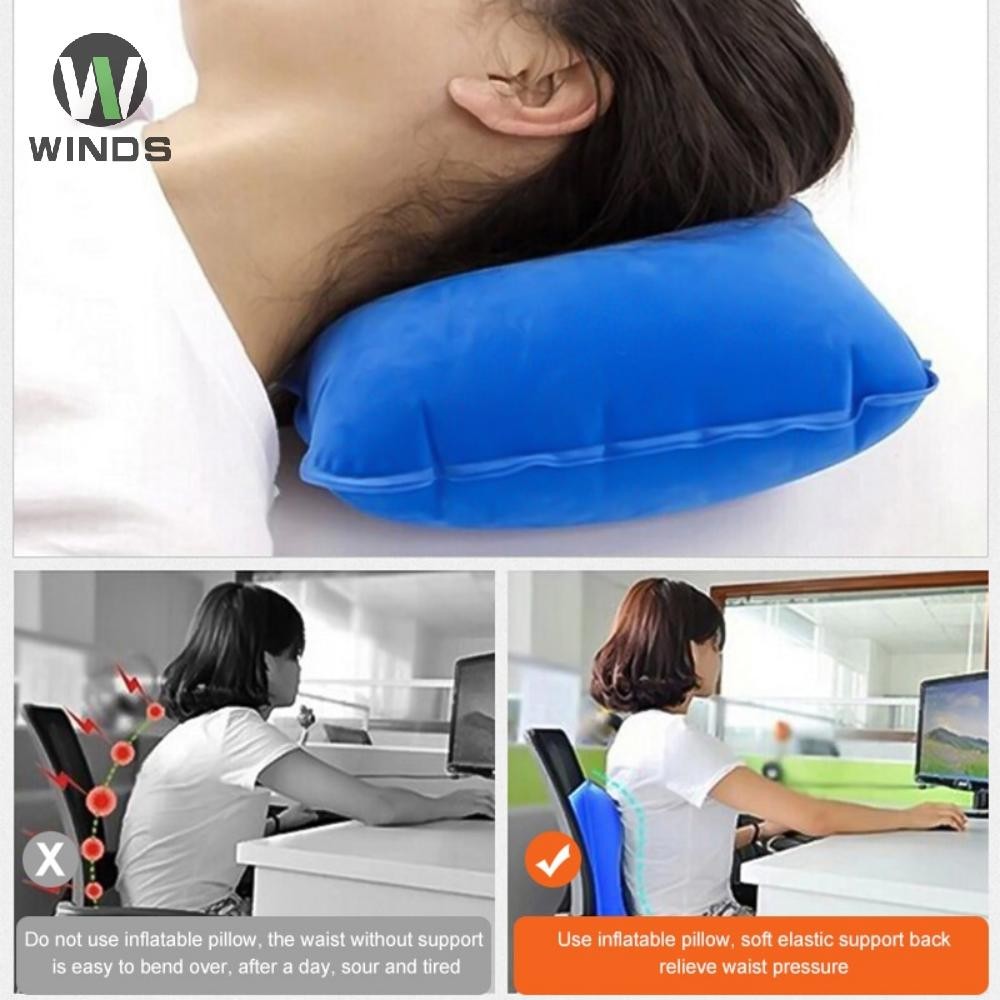 Ods PVC แบบพกพา Ultralight Inflatable Air หมอนคอสนับสนุน Headrest Camping Sle OD
