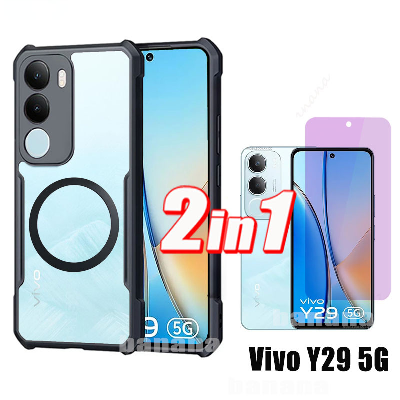 2 in 1 Vivo Y29 5GกันกระแทกสําหรับVivo Y19s Y28 4G Y28 5G Y28S Anti Blue Light Rayกระจกนิรภัย