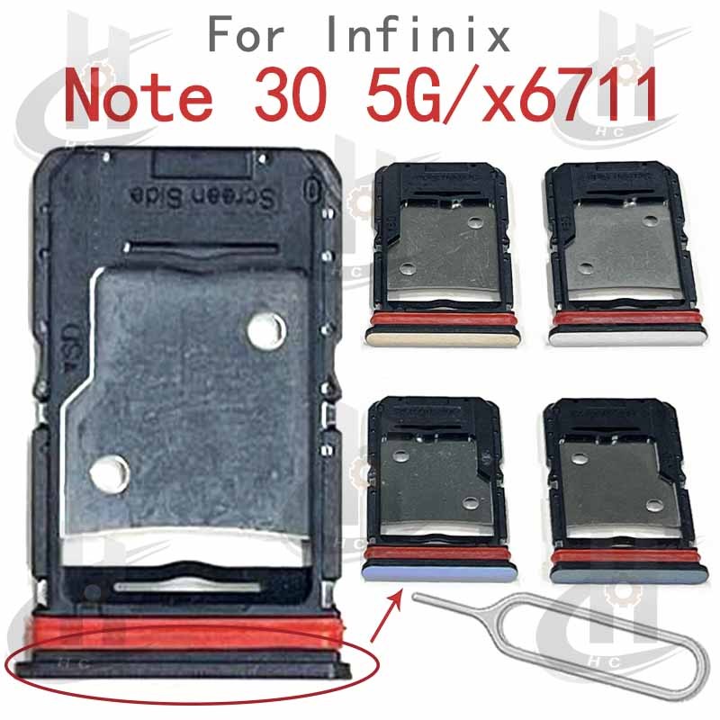 สําหรับ Infinix Note 30 5G / X6711 ถาดซิมการ์ดผู้ถือช่องเสียบการ์ด Reader SD Slot อะแดปเตอร์อะไหล่