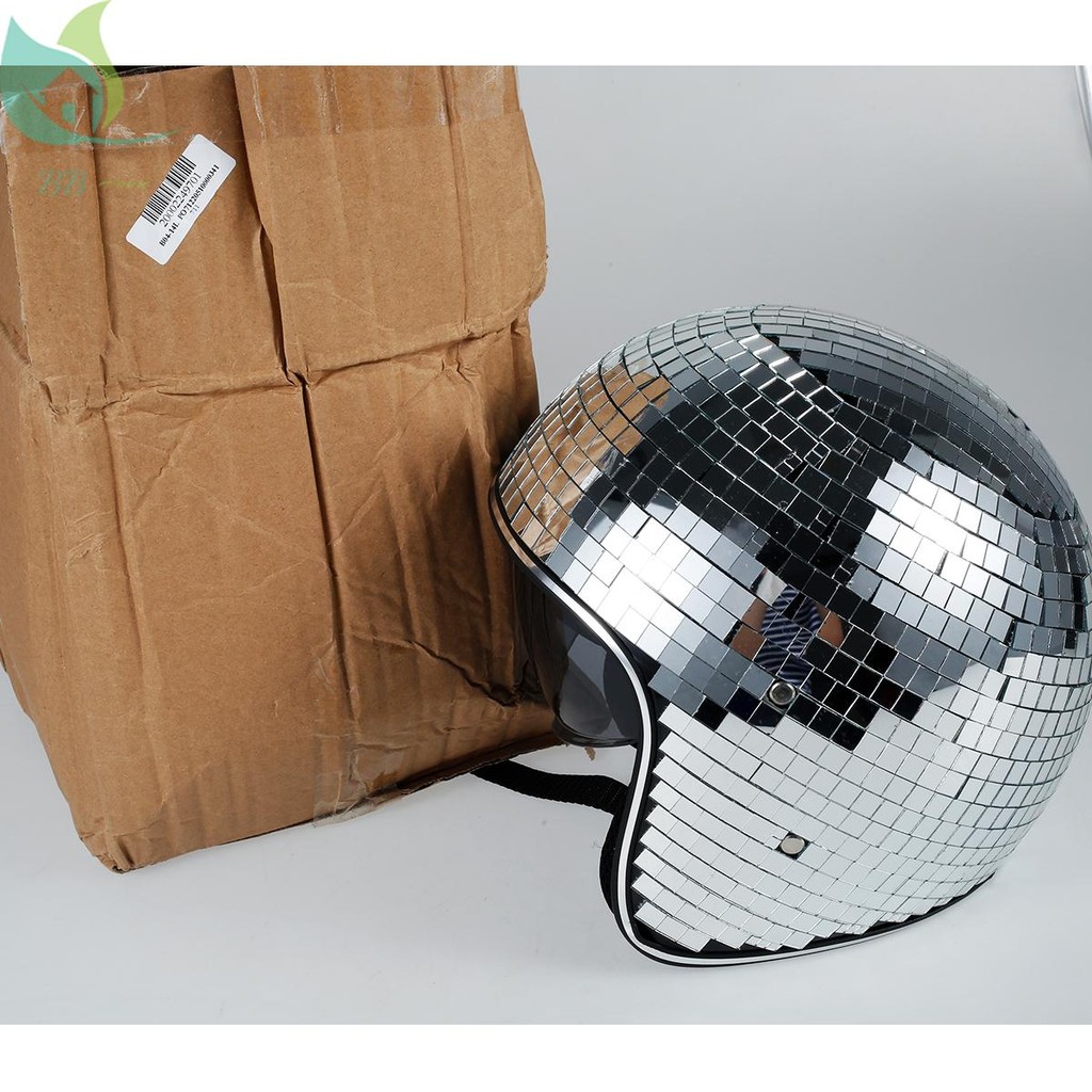 Disco Ball หมวกกันน็อค Glitter Mirror Ball หมวกกันน็อค Disco Party หมวกกันน็อคหมวกเครื่องแต่งกายอุปกรณ์เสริม SHOPQJC6621