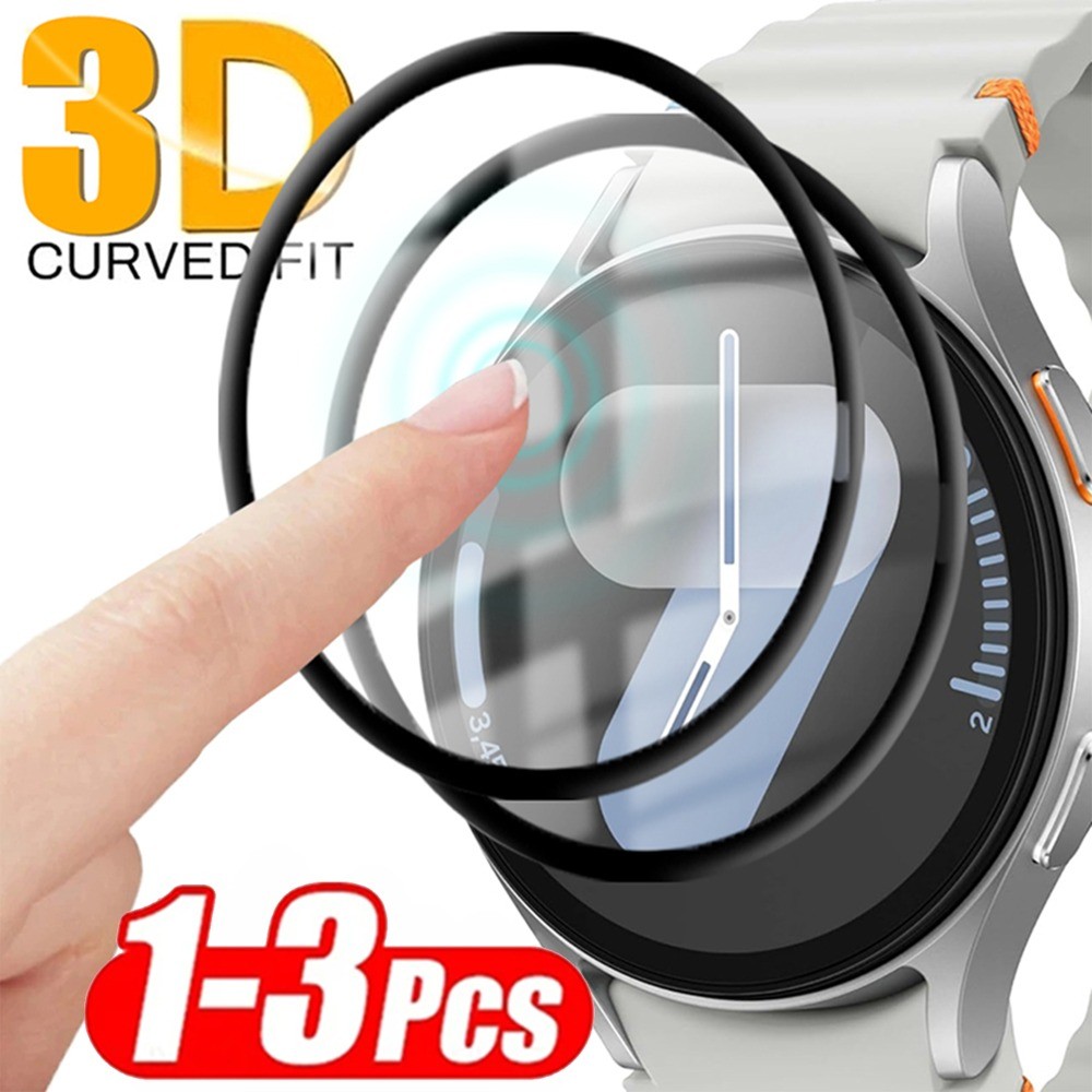 1-3 ชิ้นป้องกันหน้าจอฟิล์มสําหรับ Samsung Galaxy Watch FE 8 7 6 5 4 Claasic 40 มม.44 มม.นาฬิกา 8 คลาสสิกเต็มรูปแบบขอบโค้งป้องกันฟิล์ม Scratch ไม่ใช่แก้ว