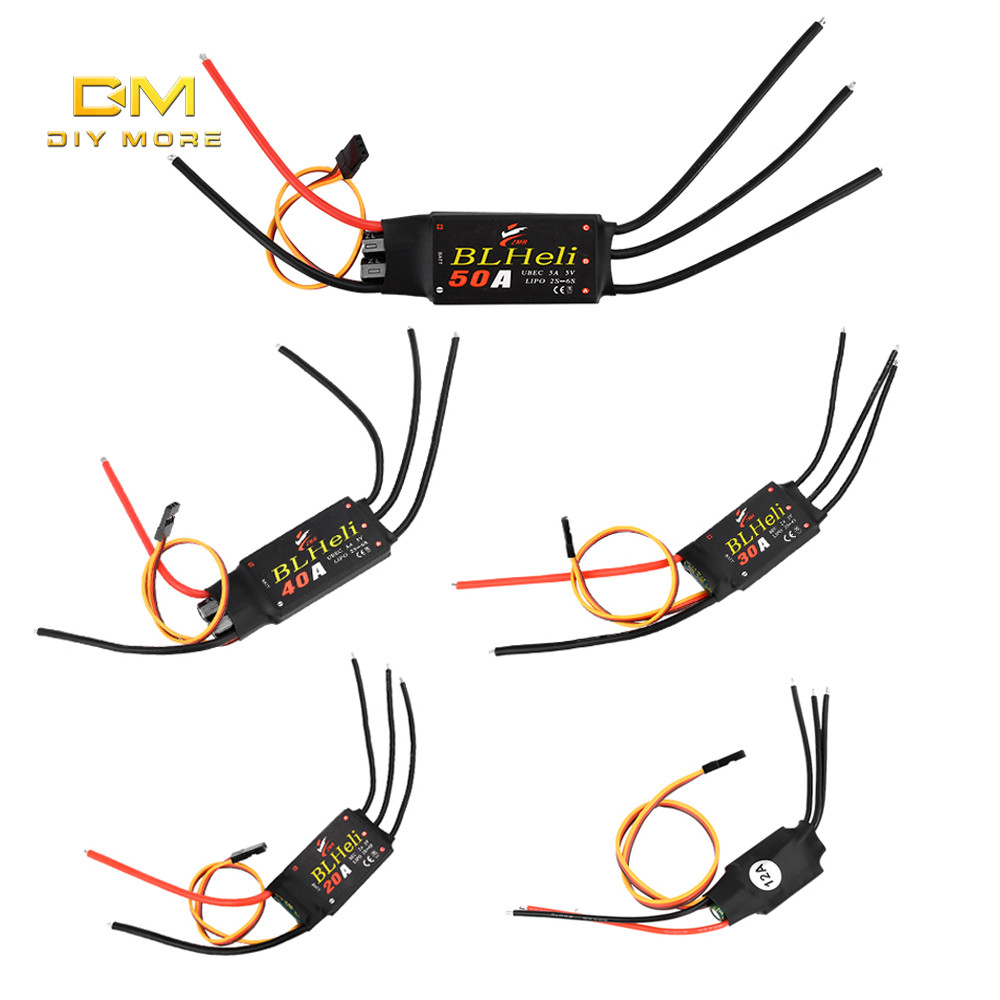 Diymore BLHeli Brushless ESC 12A20A30A40A50A พร้อม UBEC Multi Rotor Quadcopter ESC สําหรับ Quadcopte