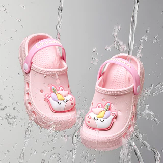 Cheerful Mario 13-20ซม 4 Animals Slipper เด็ก ฤดูร้อน สไตล์เจ้าหญิง น่ารัก รองเท้าแตะยูนิคอร์นเด็ก แฟชั่น การ์ตูน รองเท้ารัดส้นหมีเด็ก