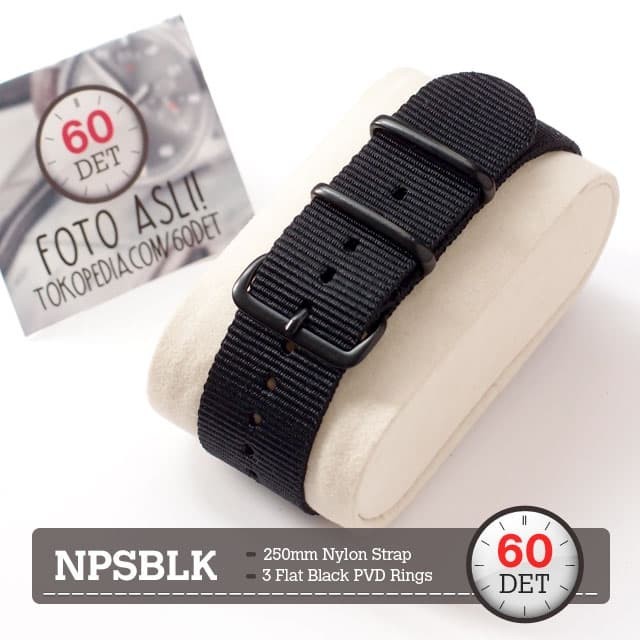 Nato Strap PVD สายนาฬิกาผ้าไนลอน 18mm 20mm 22mm 24mm NPSBLK - 18mm