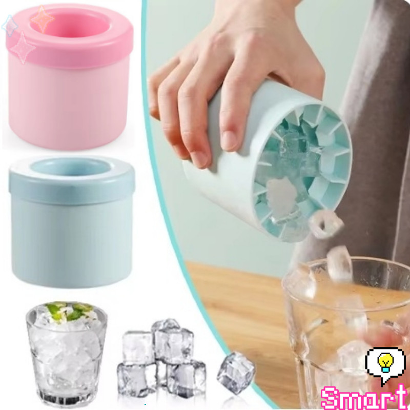 SMART【มีสินค้าในสต๊อก】 บล๊อคที่ทำน้ำแข็ง ที่ทำน้ำแข็ง ซิลิโคน มีฝาปิด ถาดทำน้ำแข็ง DIY ทรงกลม ice cube mold