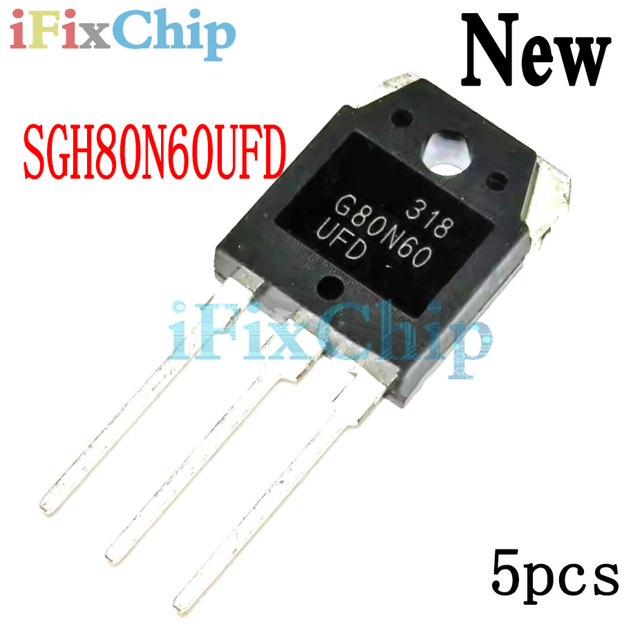 SGH80N60UFD 5 ชิ้นยี่ห้อ TO-3P SGH80N60 TO-247 G80N60 80N60 G80N60UFD tta