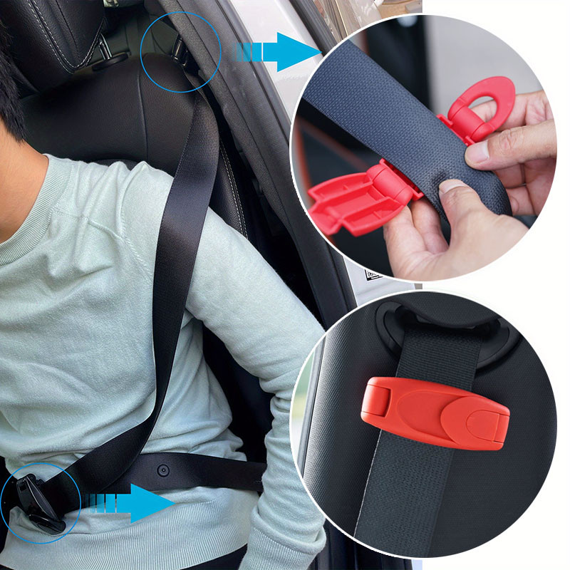 ใหม่รถปรับเข็มขัดนิรภัยเข็มขัดนิรภัย Limiter Clamp Anti-ยืดคอและหน้าท้องรถ Aeat เข็มขัดไหล่คลิป