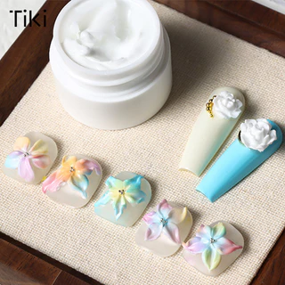 Monja 5ml เล็บเจลประติมากรรม 3D Embossment ไม่มีเช็ด มือแกะสลักเจลภาพวาด UV เจลเล็บเครื่องมือ-tk