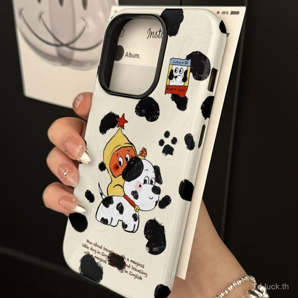 เสือดาวพิมพ์ลูกสุนัขน่ารักการ์ตูน Frosted เคสโทรศัพท์เหมาะสําหรับ iphone 16promax 15 14pro 13plus 12 11pro 16plus 15promax 14plus 13pro 12pro 11 xr เปลือกกันกระแทก