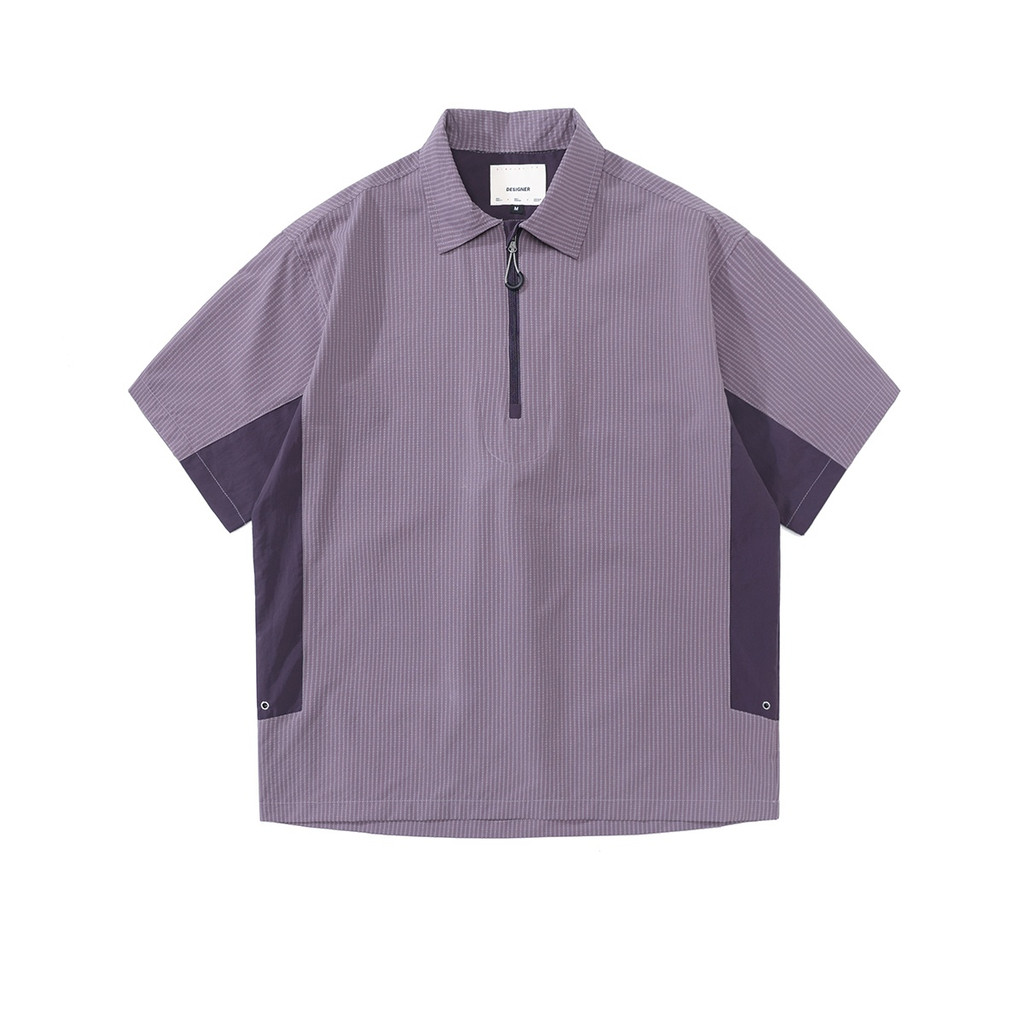SUIKONE ซุยโคเนะ เสื้อโปโลผู้ชายแขนสั้น สีม่วง แห้งไว สำหรับฤดูร้อน