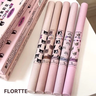FLORTTE ดินสอเขียนคิ้วดินสอเขียนคิ้วสองหัวครีมเขียนคิ้วสองในหนึ่งเดียวยาวนานกันน้ําสีอ่อน
