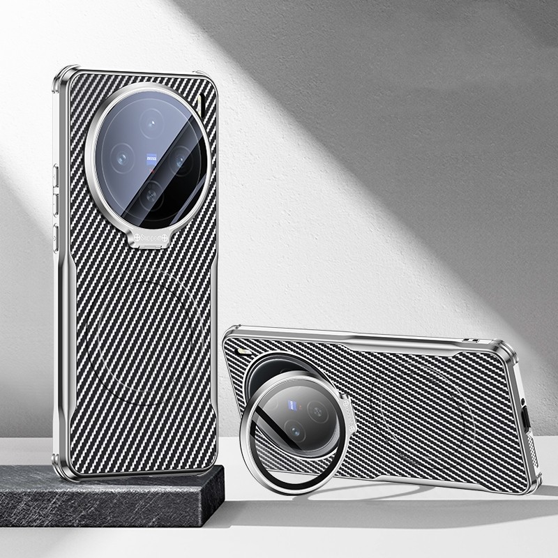 เคสโทรศัพท์สําหรับ VIVO X200s X100s Pro X200 Pro Mini X100 X200 Ultra Carbon เลนส์กระจกป้องกันปลอกแม่เหล็ก Anti Fall Bracket Electroplated กรอบฝาครอบ - รูปที่ 5