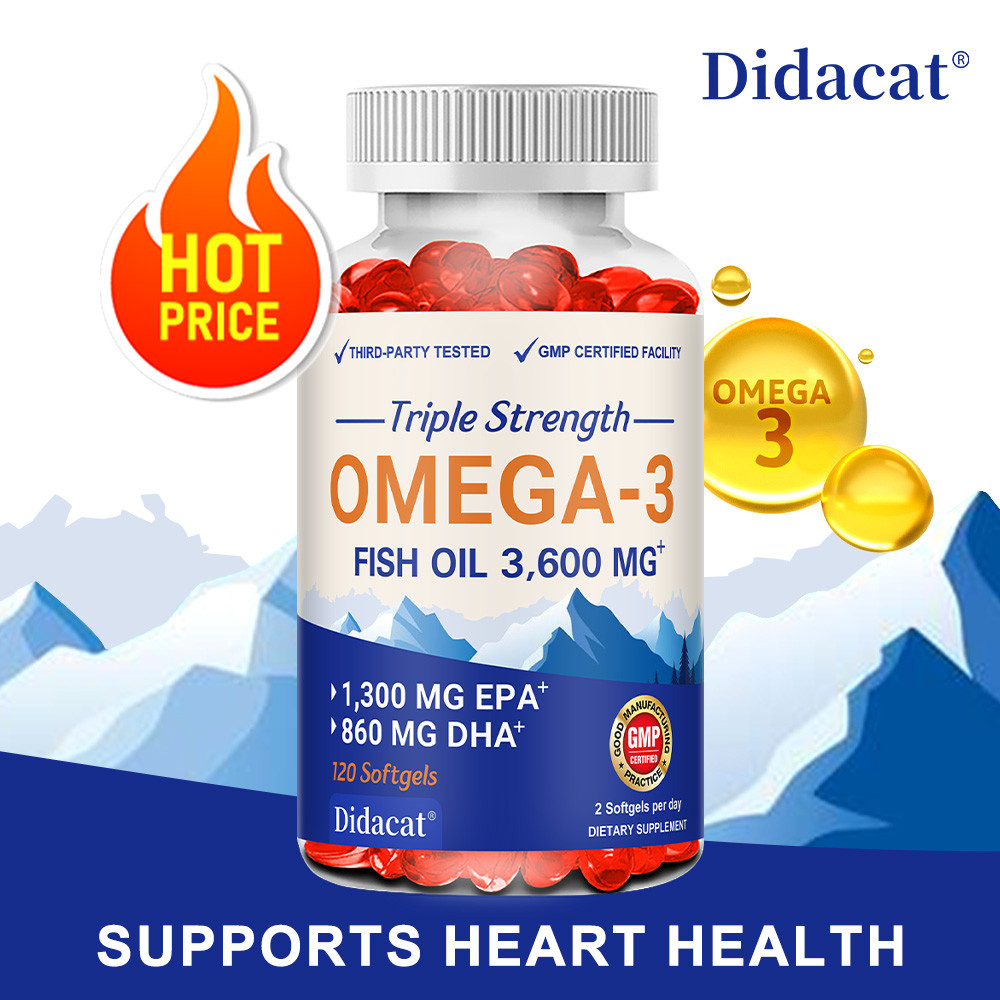 ผลิตภัณฑ์เสริมอาหารน้ํามันปลา Didacat Omega-3 - รองรับสุขภาพหัวใจ | สุขภาพสมอง | สุขภาพร่วม | สุขภาพภูมิคุ้มกัน